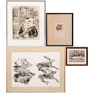 A Group of Four Works by Various Artists, 20th Century,
