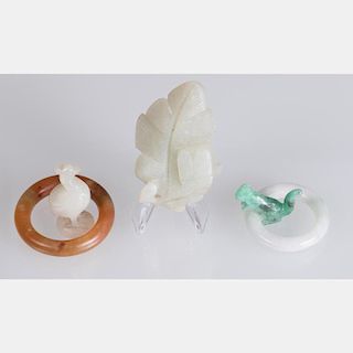 A Group of Carved Jade Insects and Animal Forms,