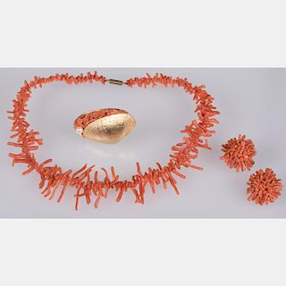 A Suite of Coral Jewelry,