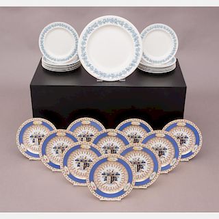 A Miscellaneous Collection of Continental Porcelain Plates, 19th/20th Century,