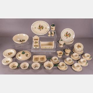 A Partial Porcelain Poppytrail Dinner Service by Metlox in the California Provincial Pattern, 20th Century,