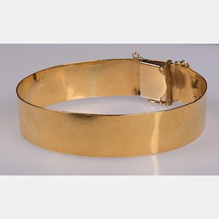 A 14kt. Yellow Gold Cuff Bracelet.