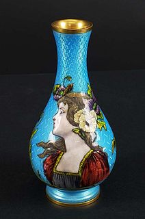 19th C. Enamel Miniature Vase