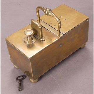 A George III Brass Tobacco Honor Box, 18th/19th Century.