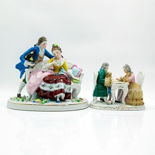 2pc Vintage Japanese Porcelain Figurines, Couples