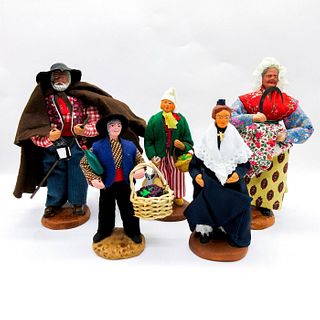5pc Santon Terracotta Figurines, French Provincial Life