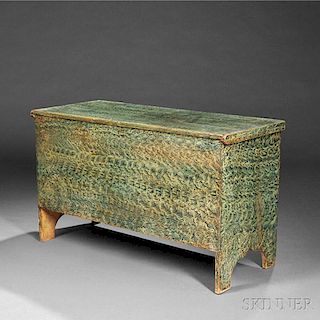 Fine Green Putty-painted Pine Six-board Chest