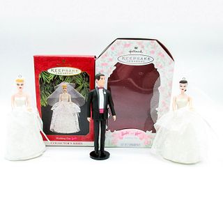 2pc Hallmark Keepsake Barbie Ornaments, Wedding Day