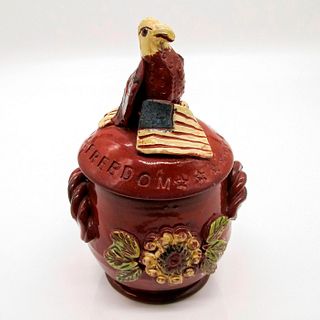 SJ Pottery Redware, Small Covered Jar