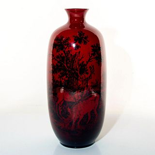 Royal Doulton Flambe Woodcut Vase 1619