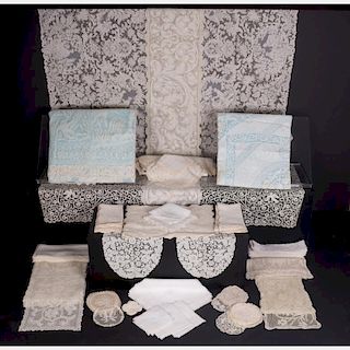 A Miscellaneous Collection of Lace Table Linens, 20th Century.