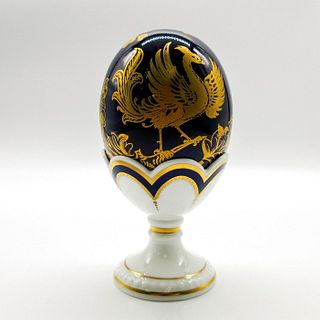Royal Crown Derby Porcelain Old Imari Egg With Stand