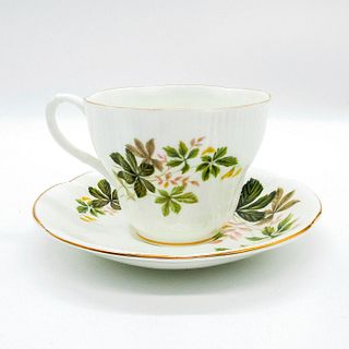 Royal Albert Cup And Saucer Set, Green Leaves