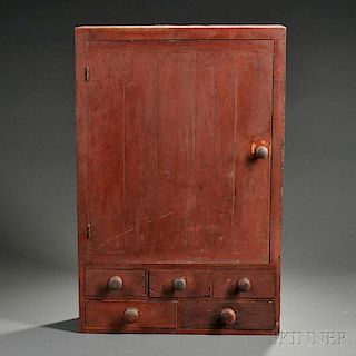 Red-painted Wall Cupboard