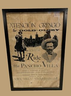 PANCHO VILLA Recruitment Poster for Mexican Revolution
