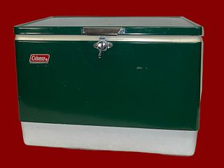 Vintage Mid Century Evergreen COLEMAN Cooler