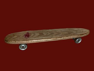 Vintage Carved Wood 1970s California Skateboard 