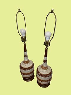Pair Mid Century Ceramic Lamps After RAYMOR