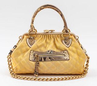 Marc Jacobs Quilted Stam Bag with Leather & Snake
