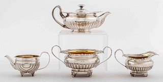 George III Sterling Silver Tea Set, 4