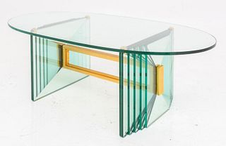 Fontana Arte Attr Modern Glass Mirror Coffee Table