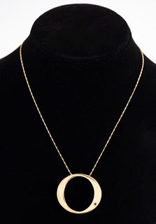 Roberto Coin 18K Gold Ruby "O" Pendant Necklace