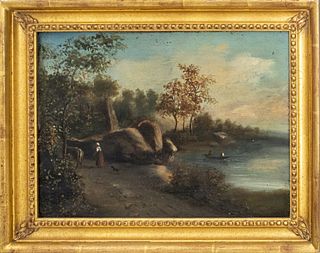 19th C. Landscape Oil on Canvas