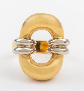 Vintage 1970s 18K Gold Italian Ring Mariner Link