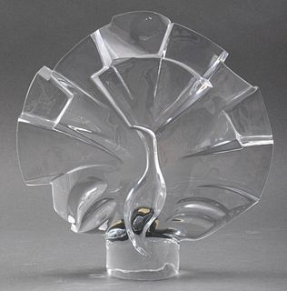 Baccarat Limited Edition Peacock Glass Sculpture