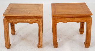 Chinese Qing Style Cypress Tables, Pair
