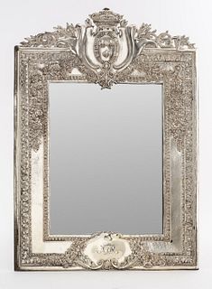 Louis XIV Style Silver-Plated Table Mirror