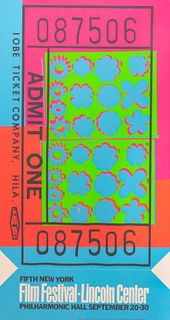 Warhol "Lincoln Center Ticket" Poster 1967
