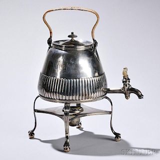 George III Sterling Silver Hot Water Urn on Stand