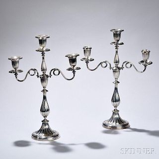 Pair of Victorian Silver-plate Convertible Candelabra
