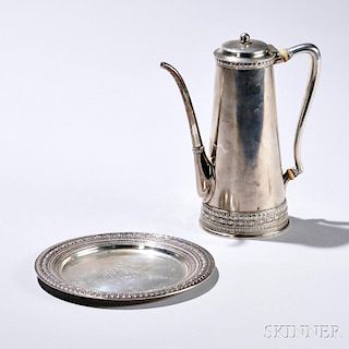 Tiffany & Co. Sterling Silver Coffeepot and Plate