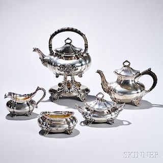Five-piece Gorham Sterling Silver Tea Service