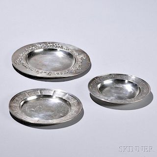 Three Gorham Sterling Silver Children's Plates
