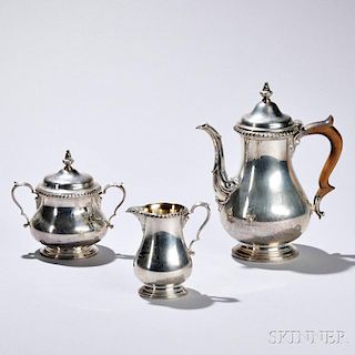 Three-piece Gorham Sterling Silver Coffee Service