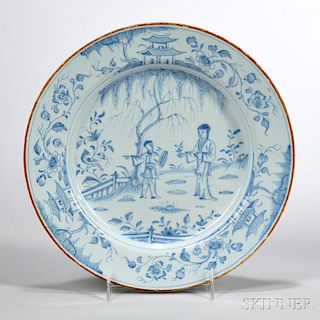 Tin-glazed Earthenware Chinoiserie-decorated Plate