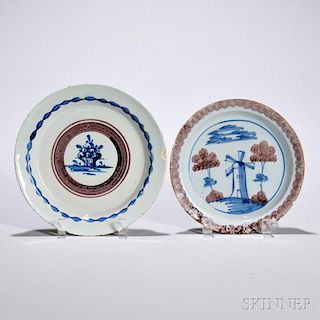 Two Tin-glazed Earthenware Plates