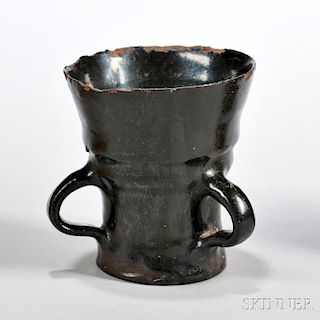 Black-glazed Red Earthenware Drinking Cup