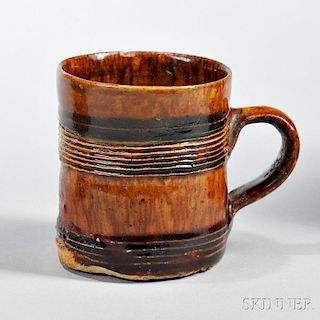 Buff-glazed Earthenware Drinking Mug,