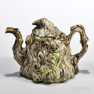 Lead-glazed Tree Bole Teapot and Cover