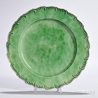 Green Lead-glazed Creamware Dessert Plate