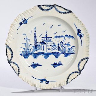 Underglaze Blue Decorated Pearlware Plate