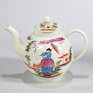 Lead-glazed Pearlware Teapot and Cover