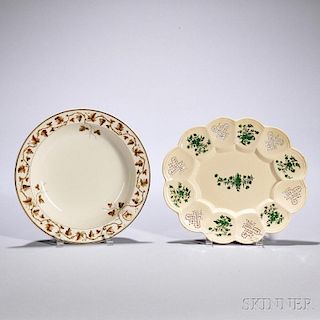 Two Creamware Dishes