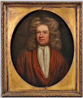 British School, 18th Century      Portrait of a Gentleman in a Powdered Wig