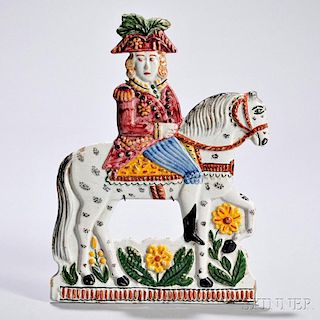 Continental Tin-glazed Earthenware Figural Plaque