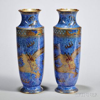 Pair of Wedgwood Dragon Lustre Vases